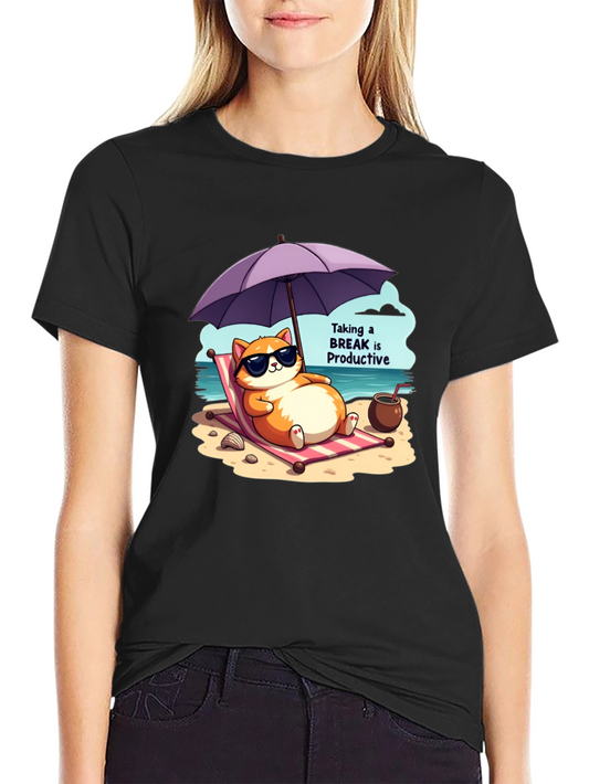 Relaxing Cat Beach T-Shirt